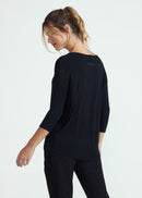 Camiseta Feminina Manga Longa Morcego - PRETO