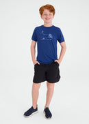 Camiseta Infantil Masculina  Manga Curta Thermodry Triathlon - AZUL